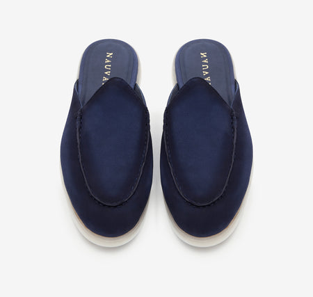 Nagra Mule | Deep Blue Suede
