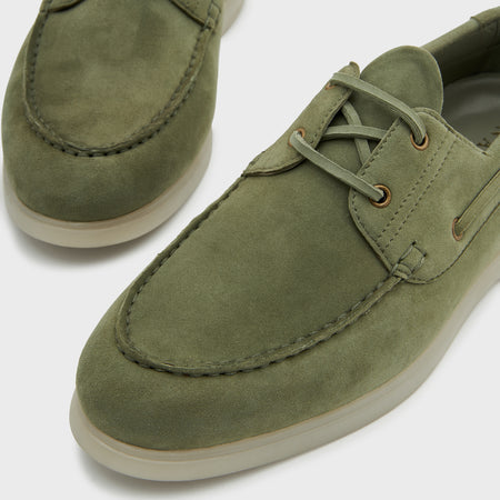 Boat Shoes | Olive Suede
