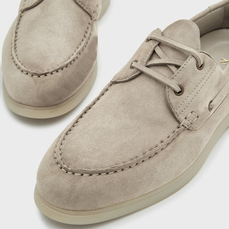 Boat Shoes | Stone Suede