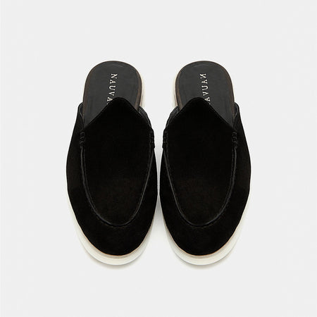 Nagra Mule | Solid Black Suede