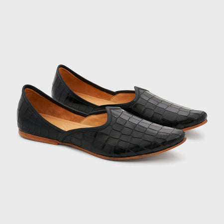 Jutti | Midnight Black Croco Leather
