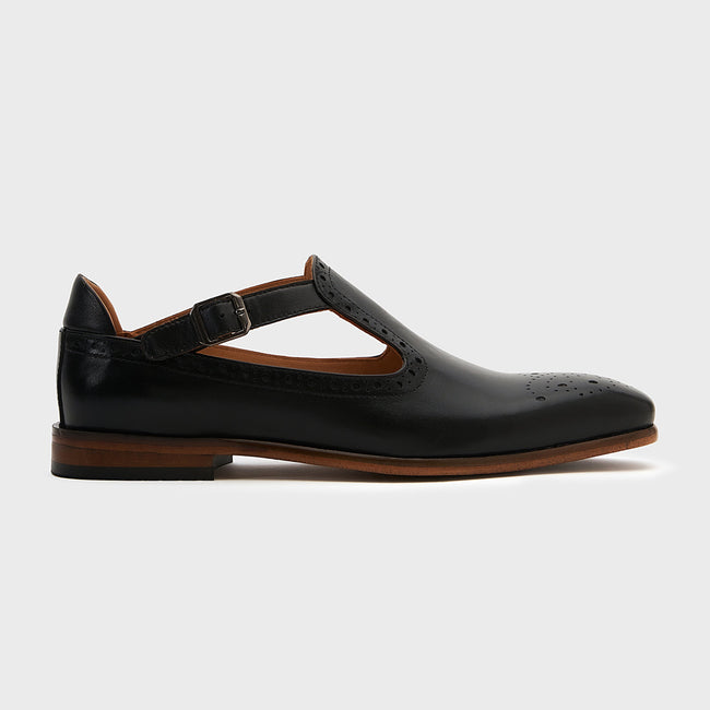 Bagh Brogue | Black Leather