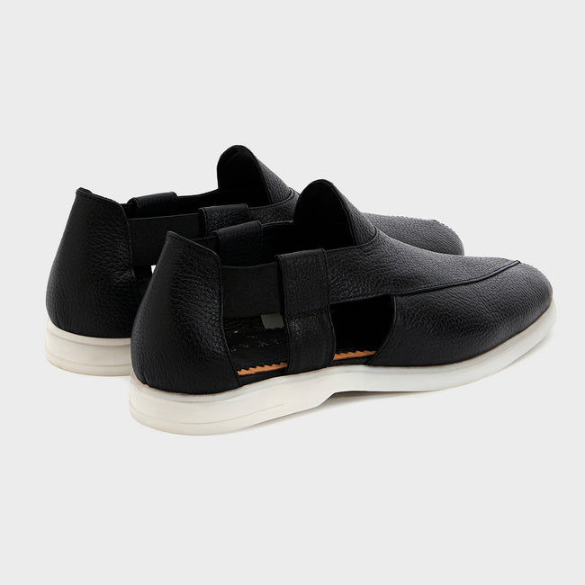 Summer Peshauri | Solid Black Leather