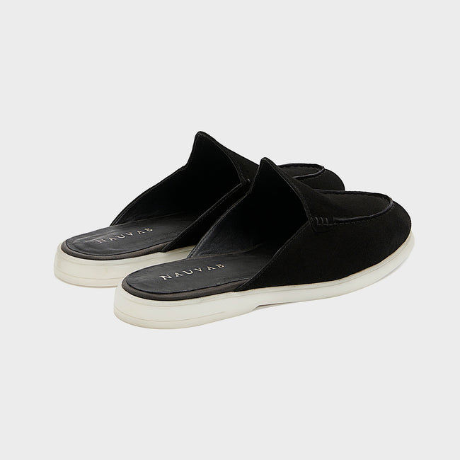 Nagra Mule | Solid Black Suede