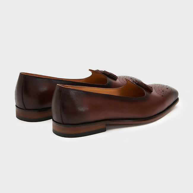 Nagra Tassel & Brogue | Choco Brown Leather