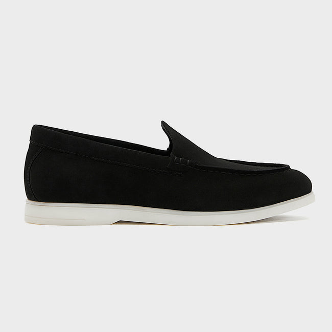 Nagra Loafer | Solid Black Suede