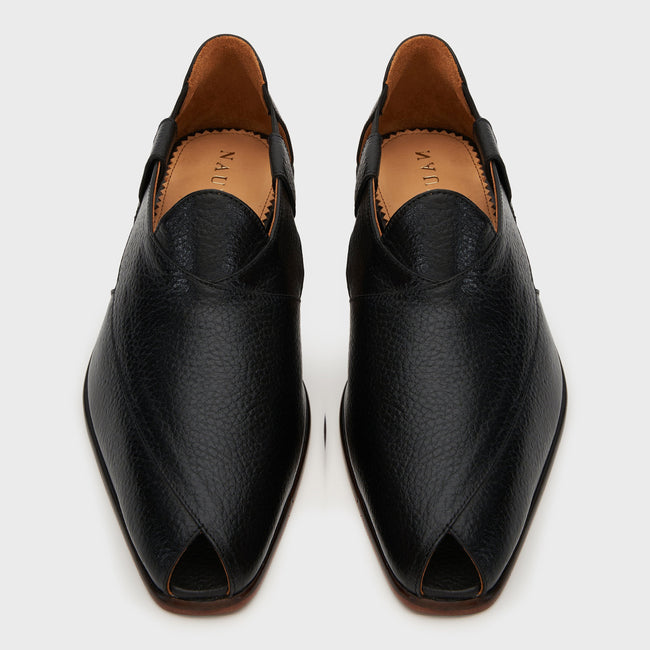 Peshauri | Black Milled Leather