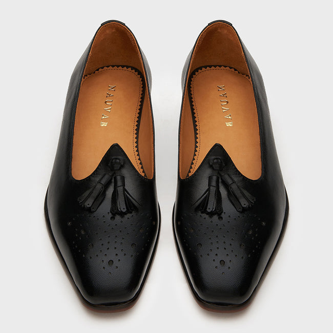 Nagra Tassel & Brogue | Black Leather