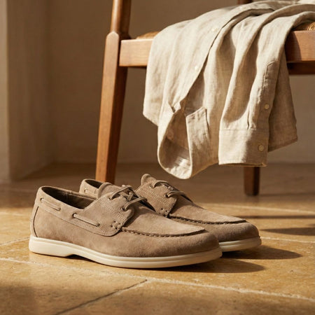 Boat Shoes | Taupe Suede