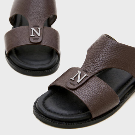 Arba Chappal | Dark Brown Milled Leather