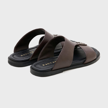 Arba Chappal | Dark Brown Milled Leather