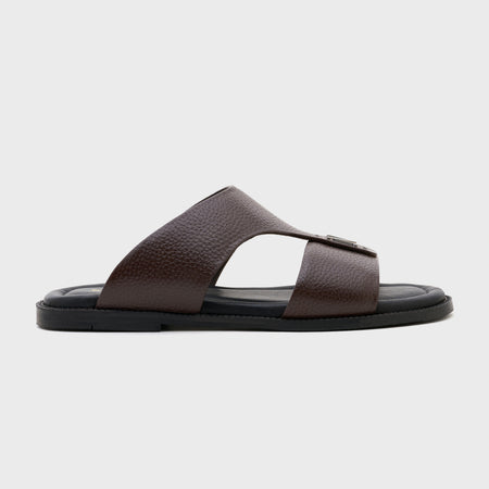 Arba Chappal | Dark Brown Milled Leather