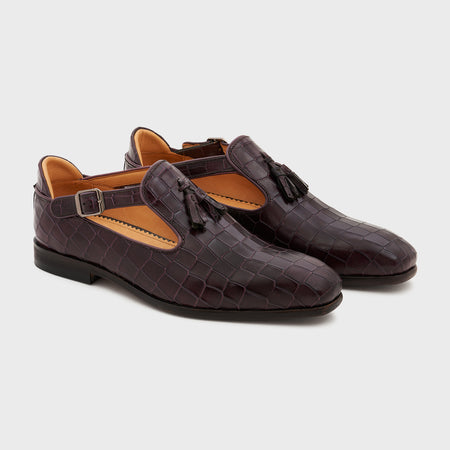 Bagh | Deep Wine Croco Leather