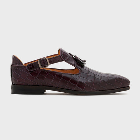 Bagh | Deep Wine Croco Leather
