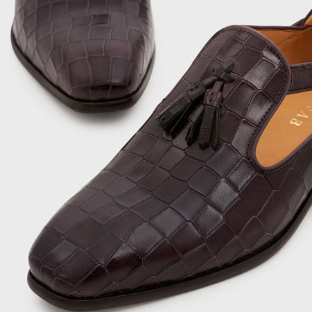 Bagh | Deep Wine Croco Leather