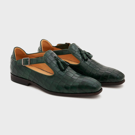Bagh | Forest Green Croco Leather