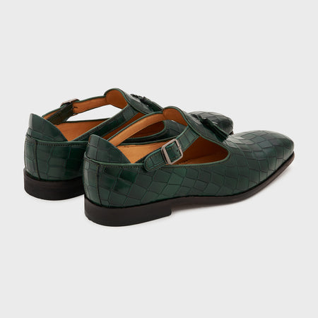 Bagh | Forest Green Croco Leather