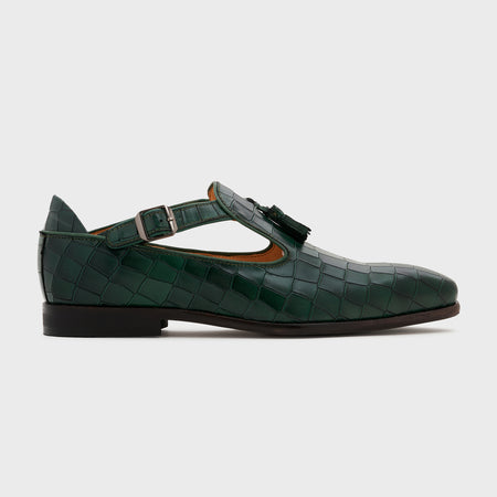 Bagh | Forest Green Croco Leather