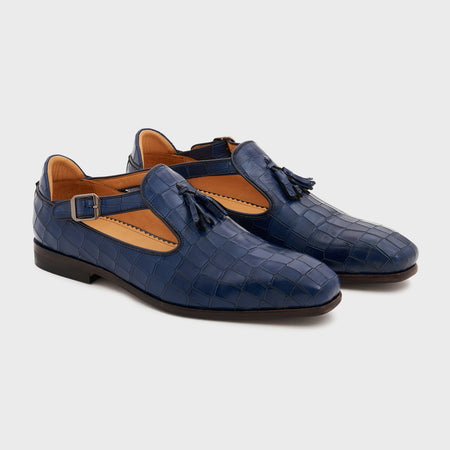 Bagh | Galaxy Blue Croco Leather