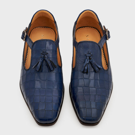 Bagh | Galaxy Blue Croco Leather
