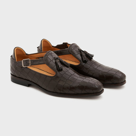 Bagh | Wood Brown Croco Leather