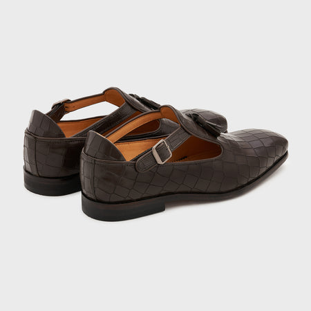 Bagh | Wood Brown Croco Leather