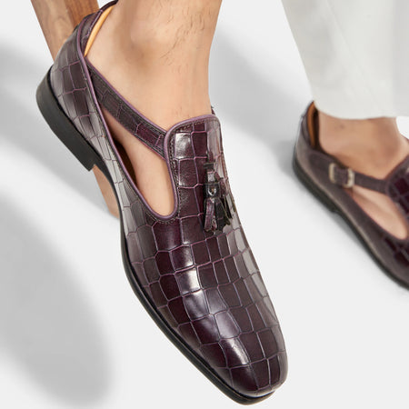 Bagh | Deep Wine Croco Leather