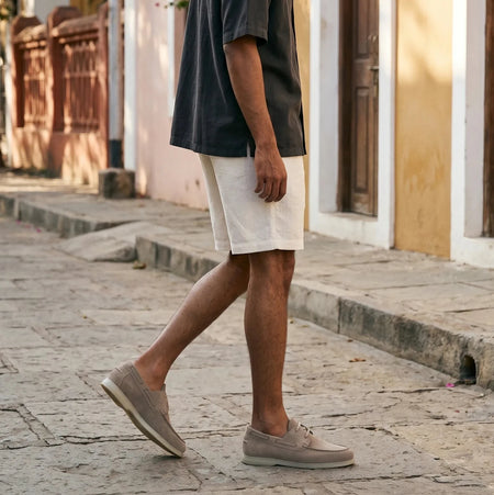 Boat Shoes | Stone Suede