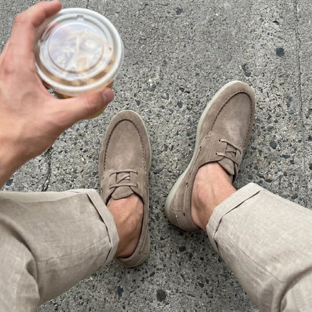 Boat Shoes | Taupe Suede