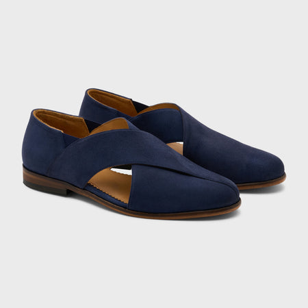 Classic Peshawari | Deep Blue Suede