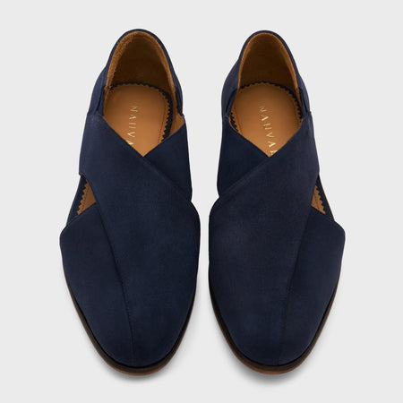 Classic Peshawari | Deep Blue Suede