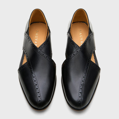 Classic Peshawari Brogue | Black Leather