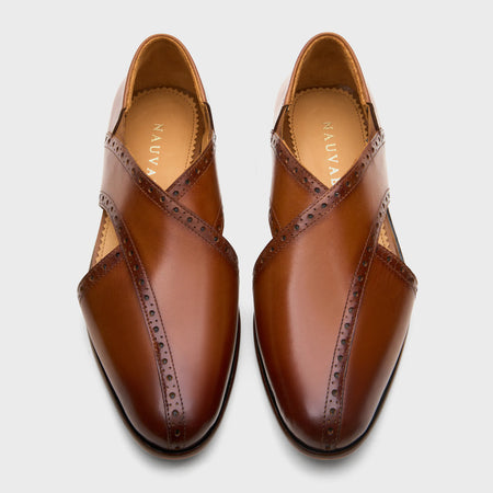 Classic Peshawari Brogue | British Tan Leather