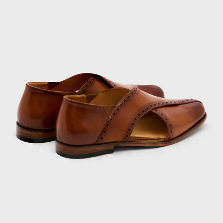 Classic Peshawari Brogue | British Tan Leather