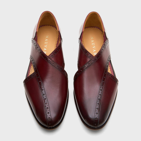 Classic Peshawari Brogue | Burgundy Leather