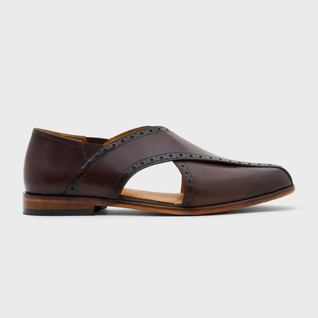 Classic Peshawari Brogue | Choco Brown Leather
