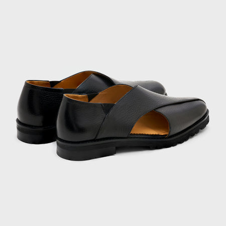Classic Peshawari (EVA Sole) | Black Milled Leather