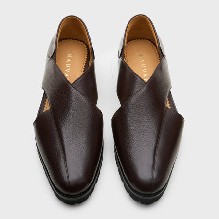 Classic Peshawari (EVA Sole) | Dark Brown Milled Leather
