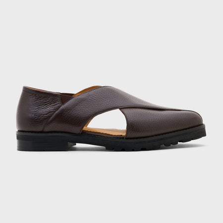 Classic Peshawari (EVA Sole) | Dark Brown Milled Leather