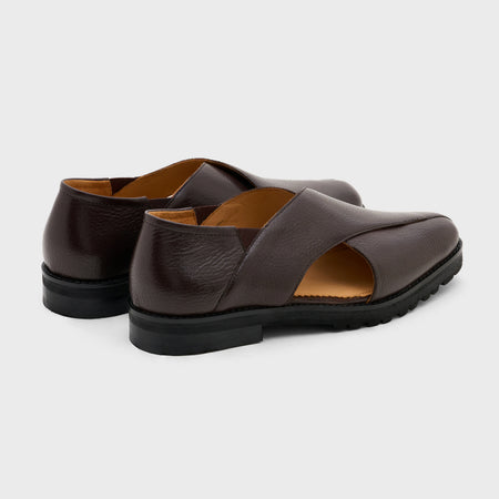 Classic Peshawari (EVA Sole) | Dark Brown Milled Leather