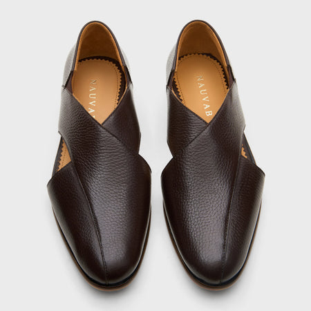 Classic Peshawari | Dark Brown Milled Leather