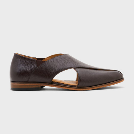 Classic Peshawari | Dark Brown Milled Leather