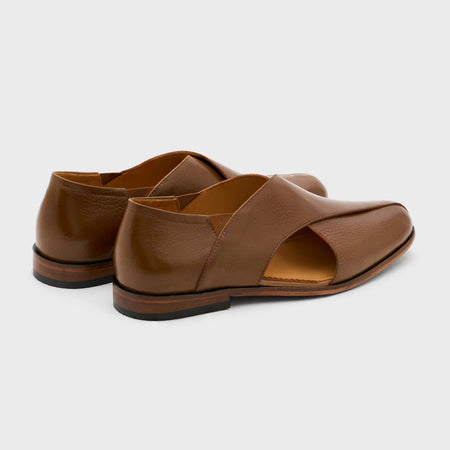 Classic Peshawari | Tan Milled Leather