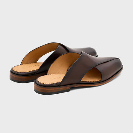 Classic Peshawari Slip | Choco Brown Leather
