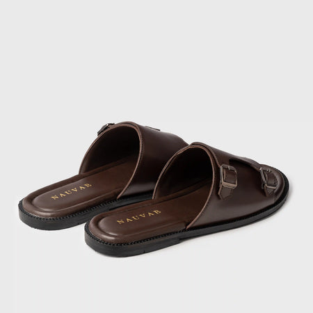 Monk Strap Slippers | Choco Brown Leather