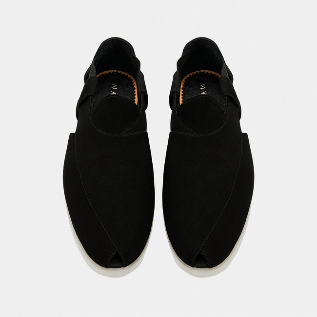 Summer Peshauri | Solid Black Suede