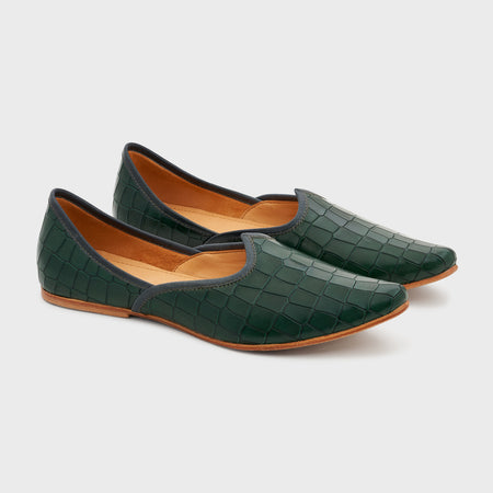 Jutti | Forest Green Croco Leather