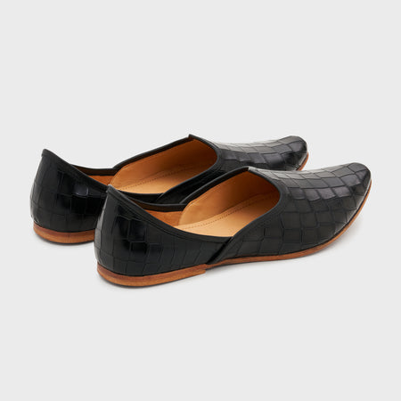 Jutti | Midnight Black Croco Leather