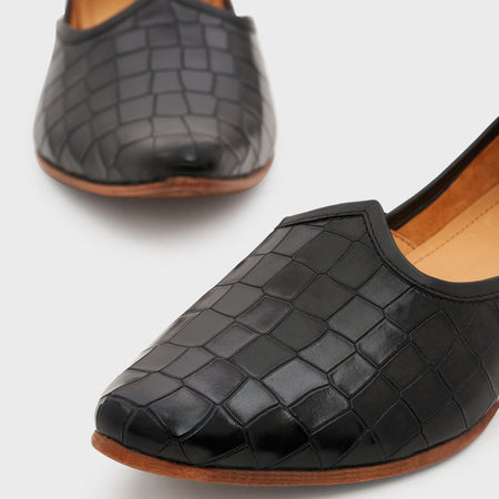 Jutti | Midnight Black Croco Leather