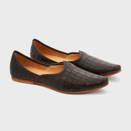 Jutti | Wood Brown Croco Leather